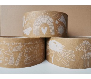 Papier Klebeband bedruckt Blumen - 50m